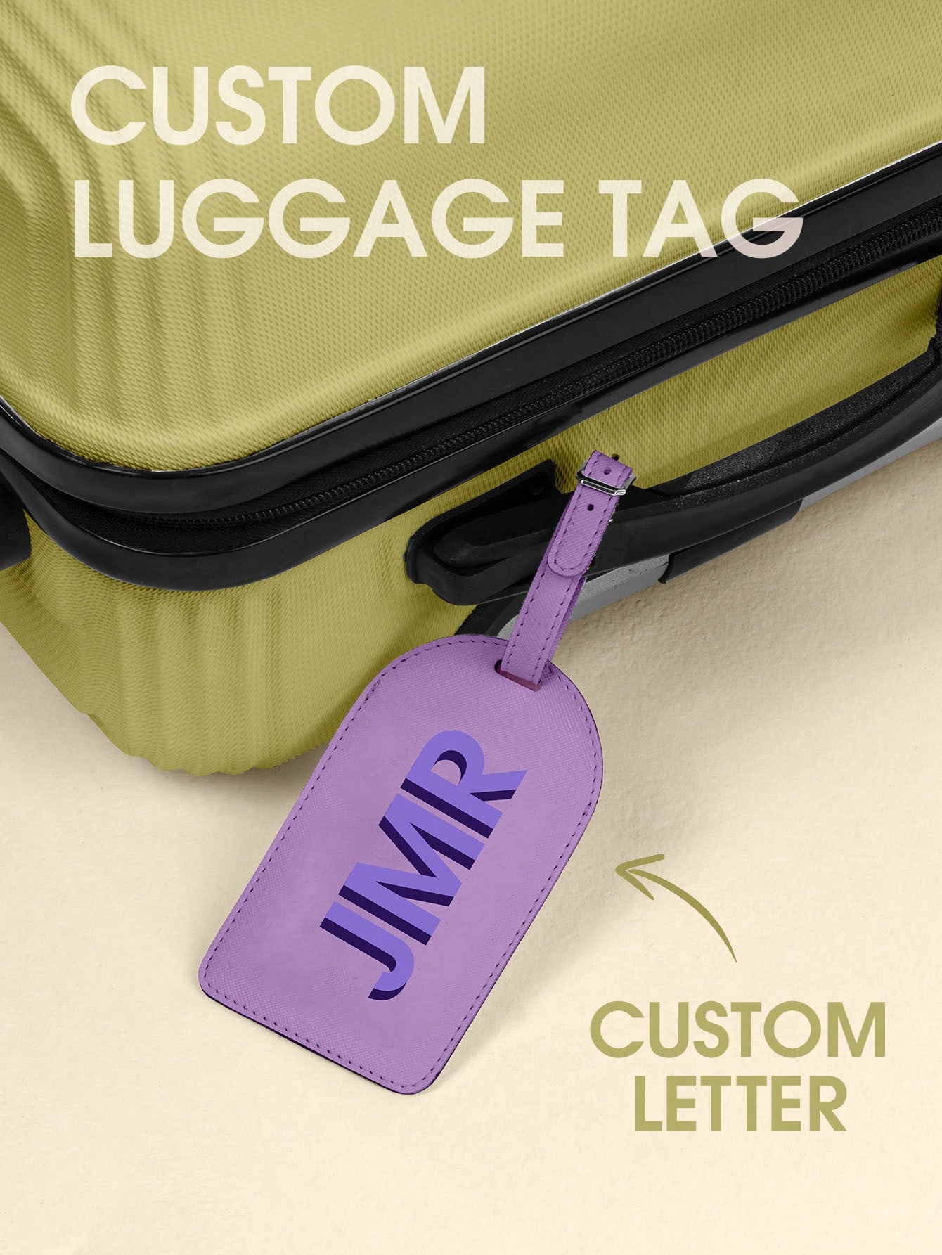 Travel Accessories Unique - Étiquette de bagage personnalisée avec initiale,