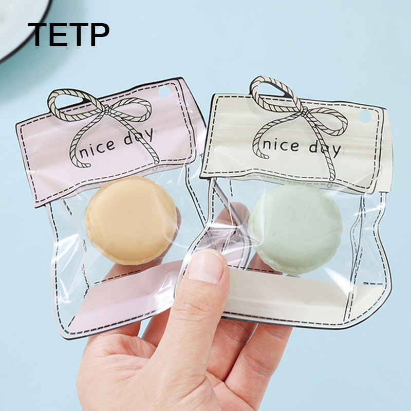 Reusable Zip Bag - TETP 100 pièces rose/vert sacs à