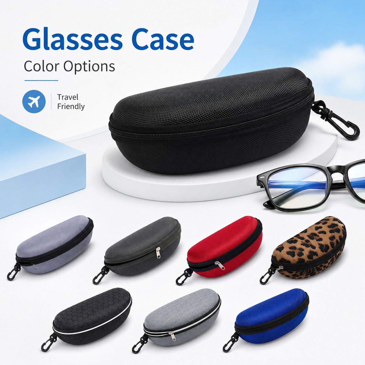Travel Reading Accessories - Étui de protection rigide pour lunettes,