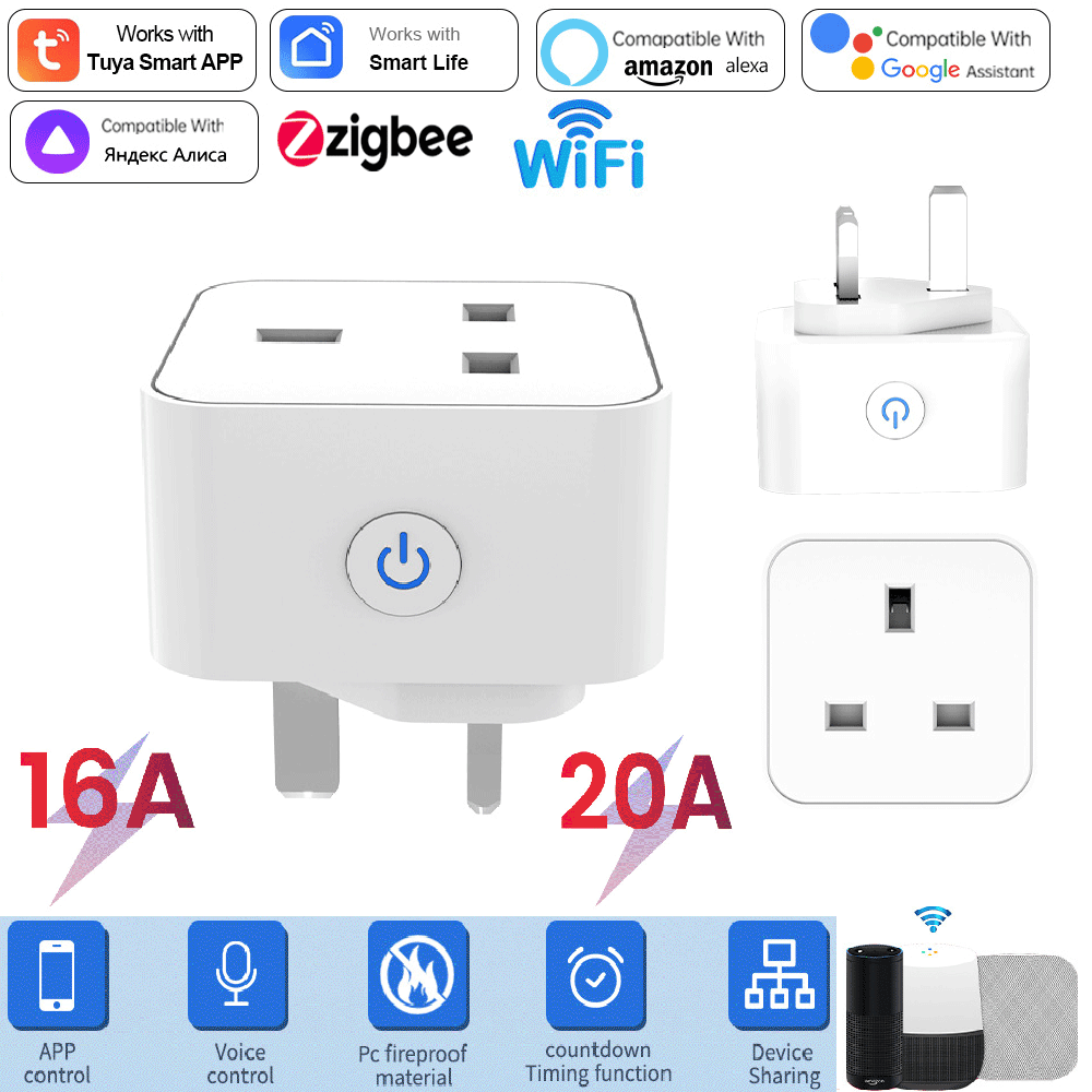Travel Accessories Uk - Prise intelligente Tuya 16A/20A WiFi ou