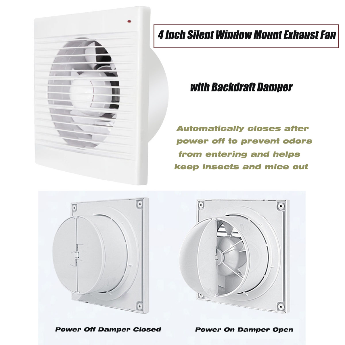 Travel Accessories Uk - Ventilateur d'extraction silencieux de 4 pouces