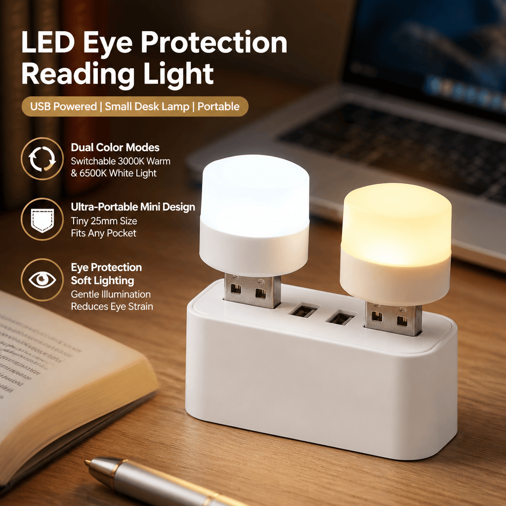 Travel Reading Accessories - Lampe LED USB portable pour lecture,