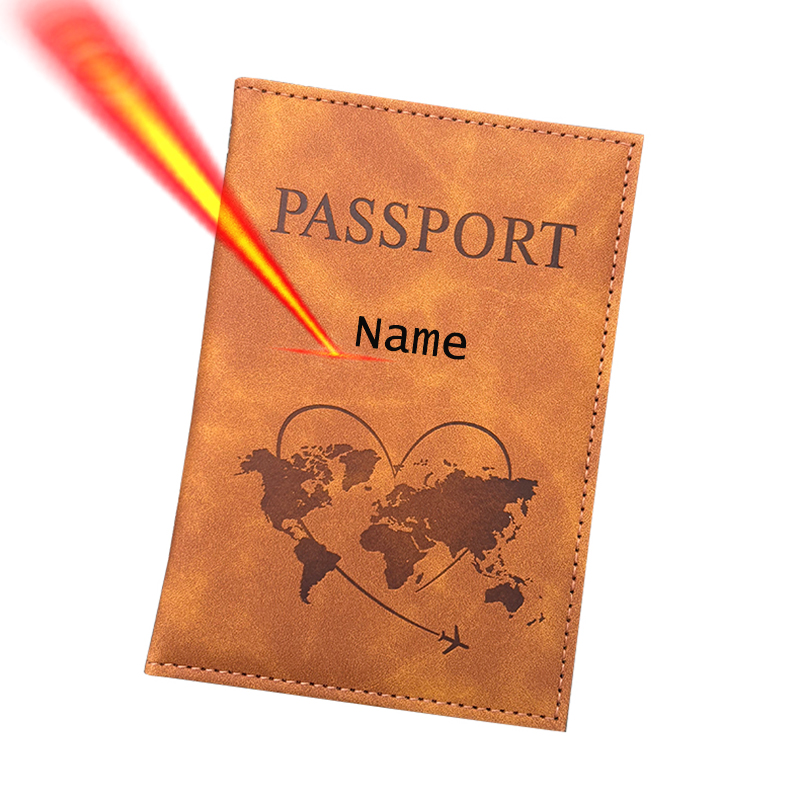 Travel Accessories Personalised - Porte-passeport avec nom personnalisé, portefeuille de