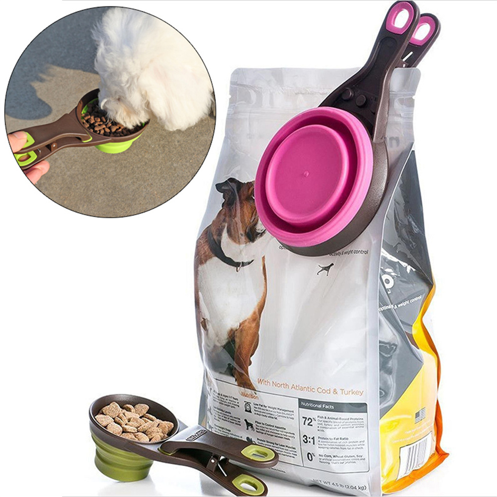 Travel Accessories For Dogs - Cuillère doseuse pliable en silicone pour