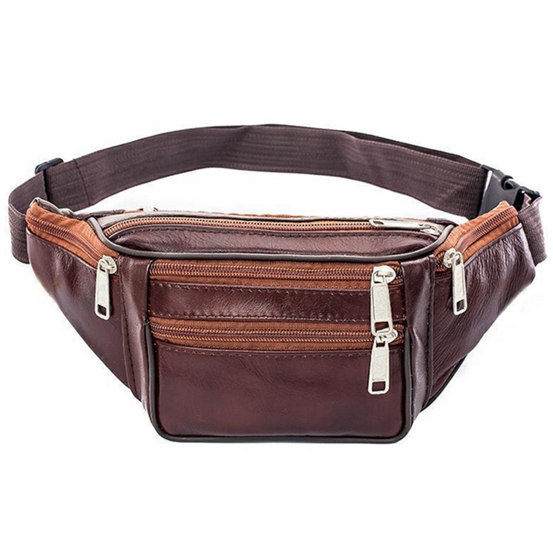 Money Belt Hidden - Cuir hommes taille poitrine sac mince
