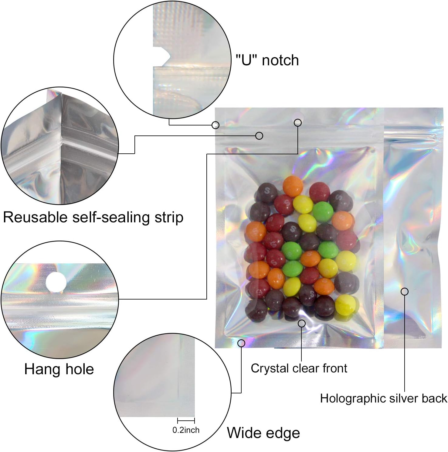 Sacs holographiques en plastiq - Reusable Zip Bag avis et prix