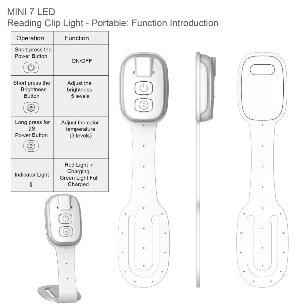 Lampe de lecture 2-en-1 à clip - Travel Reading Accessories avis et prix